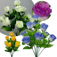 Ramo De Rosas Artificiales Con 10 Cabezas Para Decoración De Bodas Y Jardines Flores Silken Rosas Para Decoración Del Hogar Y Arreglo De Bouquet - details 0