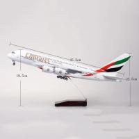 Modelo De Avión Airbus A380 UAE/Emirates Juguete Grande De 18 Pulgadas Escala 1/160 Con Base Kit De Modelismo Aeronáutico - details 3