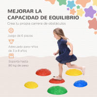 ZONEKIZ Piedras de Equilibrio para Niños de 3-8 Años Conjunto de Equilibrio Apilables con Base Antideslizante para Entrenamiento de Equilibrio y Promover la Coordinación Multicolor - details 1
