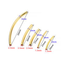50-100Pcs/Lot Conectores De Tubo De Curva Dorado De Cobre Para Creación De Joyas Accesorios Para Pulseras Y Collares DIY Diámetro 25-30mm - details 4