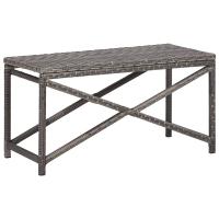 vidaXL Banco de jardín ratán sintético gris 80 cm - details 0