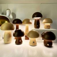 Lámpara De Mesa De Hongo Recargable Táctil Portátil Para Decoración Del Hogar Luz Nocturna Dimmer Para Dormitorio Pequeña Y Moderna - details 0