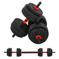 HOMCOM Juego de Mancuernas 2 en 1 de 25 kg con Barra Ajustable Entrenamiento de Fuerza y Levantamiento de Pesas para Hogar Oficina Gimnasio Negro - details 0