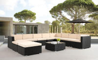 AREBOS Muebles de Jardín Polirratán Lounge |  Resistente UV | Negro | Lounge Cannes - details 1