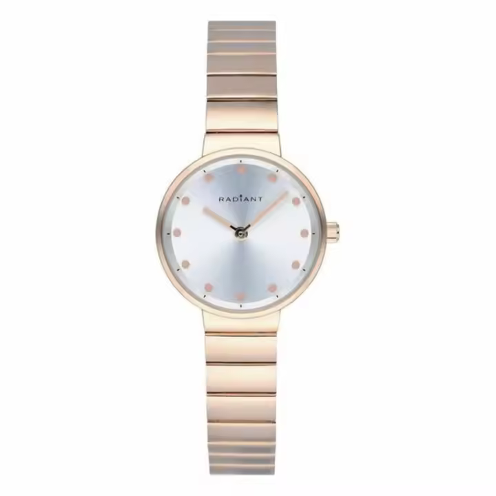 Reloj Mujer Radiant RA521202 Ø 28 Mm - Rosa - Acero - Cierre a Presión - Cristal Mineral - Plateado - No Impermeable - Incluye Estuche - Movimiento Cuarzo - Caja Oro Rosa - Diámetro 28 Mm - 1
