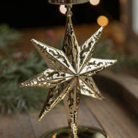 Soporte De Vela De Árbol De Navidad De Hierro Fundido Dorado Con Estrella Y Ciervo Decoración De Mesa Para Navidad Y Año Nuevo - details 14