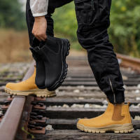 Botas De Seguridad Para Hombre Impermeables Con Punta De Acero Antigolpes Y Antipinchazos Para Actividades Al Aire Libre Senderismo Y Tácticas - details 2