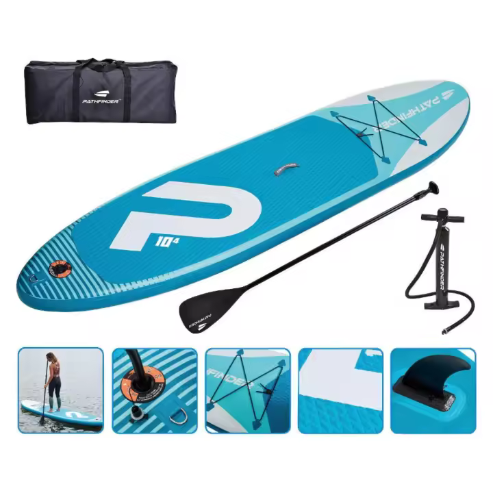 Kit Tabla de Paddle Surf Hinchable 315x76x15 cm, Ultraligera (9 kg) Stand Up Paddle Board Accesorios completos, Blanco,Azul - 1