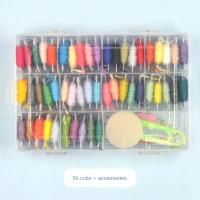 Hilo De Bordado De Poliéster Y Algodón Multicolor Práctico Para Bordado a Mano Empaque En Caja Herramienta Textil Para Adultos - details 13