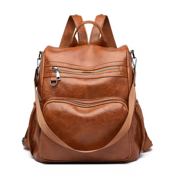 Mochilasparamujer para Mujer Cuero Moda Designer Bolsa de Viaje Gran Capacidad Femenin Bolsa de Hombro Negro - 1