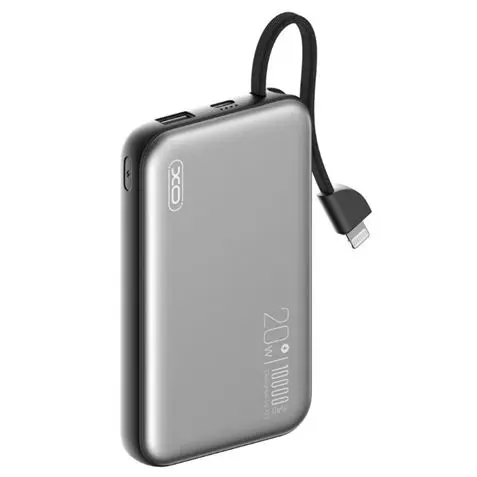 Xo powerbank 10000mah - carga inalambrica - salida usb-c 20w - facil de transportar - 600 ciclos de carga - resistente - color gris - 1