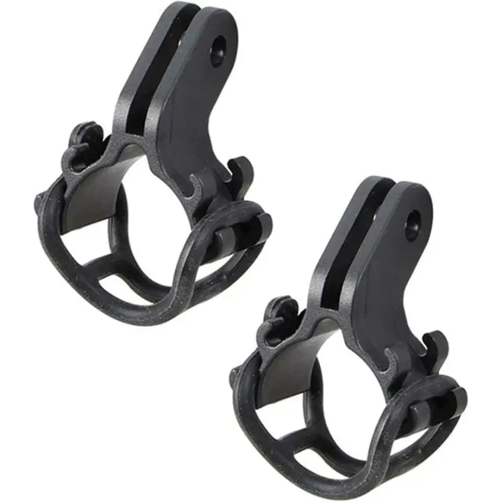 Soporte para linterna de bicicleta, soporte de montaje para luz de antorcha de bicicleta para GoPro, interfaz de montaje tipo negro, 2 piezas - 1