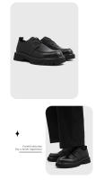 Zapatos De Negocios Casuales Para Hombre Con Plataforma Grande Y Suela Gruesa Cuero Patentado Seguridad Antideslizante Exterior - details 2