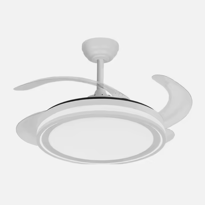 Ventilador Dc Bandido 59w Blanco 4aspas 107d 5900lm 3500-4000-6500k Remoto Y Temporizador - 1