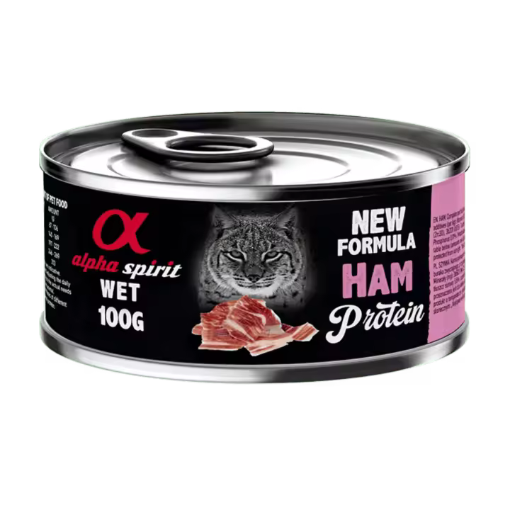 Alpha Spirit Comida Húmeda para Gato en Lata Sabor Jamón – Natural, Completa y Sin Cereales - 1