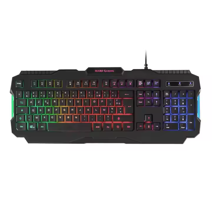 TECLADO MARS GAMING MRK0 EN FRANCES COMPACTO Y LIGERO ANTI-GHOSTING LOGITUD CABLE 3m USB - 1