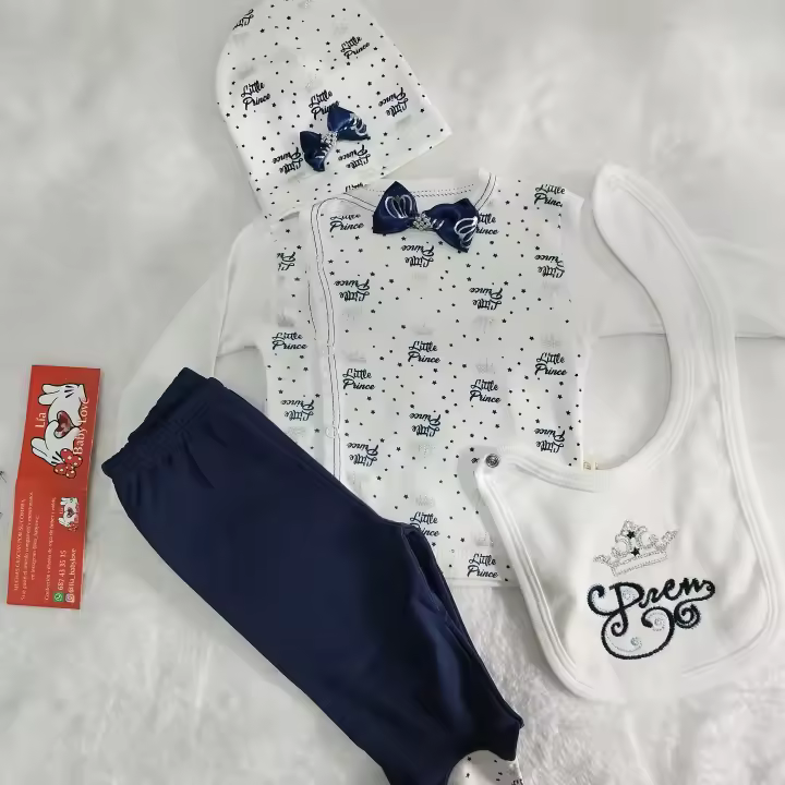 liababylove conjunto recien nacido. Set regalo ropa bebe primeras puestas , 5 piezas algodon. manoplas gorro polaina chaqueta babero, regalo original embarazada babyshower - 1