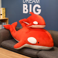 Juguete De Peluche Tiburón Negro Y Rojo 60/80cm Orcinus Orca Ballena Asesina Grande Regalo De Cumpleaños Para Niños Animal Maridojunto - details 18