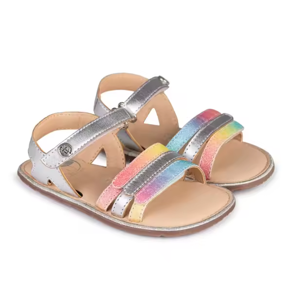 Sandalias barefoot Amalfi plata arcoíris de Chetto - 1