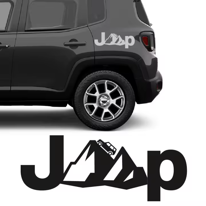 Pegatinas para coche laterales Jeep y Montañas compatibles con Jeep Renegade - 1