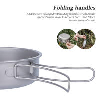 Juego De Tazas Y Platos De Titanio Boundless Voyage Con Manija Plegable Para Camping Al Aire Libre Utensilios De Cocina Portátiles 5 Piezas Ti1096T - details 2