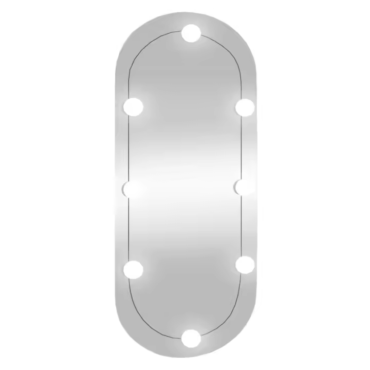 Espejo de pared ovalado con luces LED vidrio 35x80 cm - 1