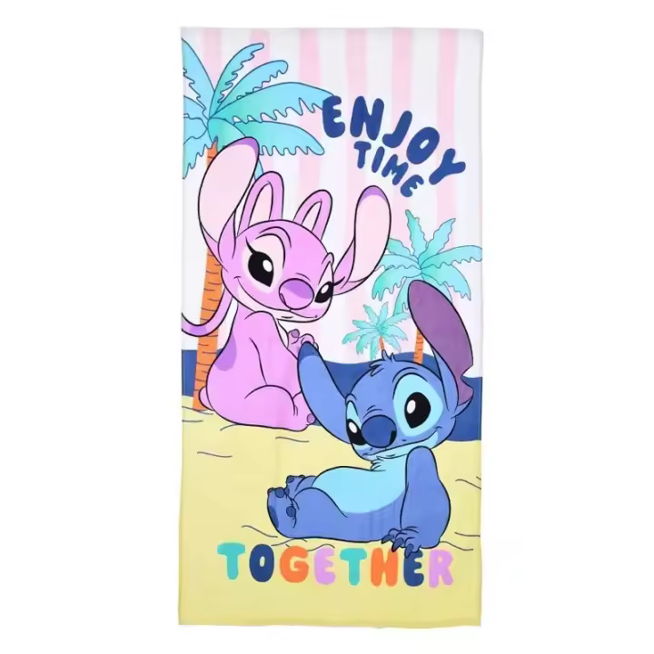 Stitch & Angel Toalla de Playa Tamaño 140x70cm 100% Algodón Toalla de Verano Piscina Baño - 1