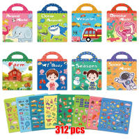 Juego De Papel Con Pegatinas De Goma Portátil Para Niños Juguete Educativo Montessori DIY Puzzle De Animales Cognición Temprana Regalo Para Niños - details 4