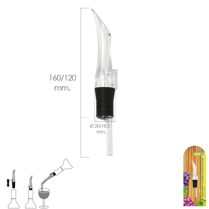 SANCO STORE - ORYX Vertedor Aireador Vino Antigoteo Con Sistema Decantador - 1