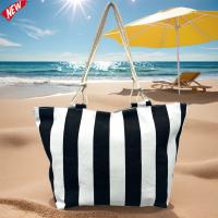 MEJORADA TOTE BAG de Rayas Bicolor – Bolso de Playa Grande con Asas de Cuerda, Capacidad Extra, 6 Colores Disponibles - details 2