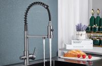 Grifo extraíble con cuerpo de acero inoxidable 304, manguera retráctil, modo caño múltiple, absorción magnética, revestimiento antihuellas, cartucho cerámico, sistema de filtración, base giratoria 360°, cocina, baño, doméstico - details 9