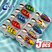 ANFS Kit De Señuelos De Pesca Suaves 5pcs Rana PVC Artificial Para Agua Dulce Y Salada Color Variado Para Pesca En Río Oceán Playa Lago Reservorio - details 0