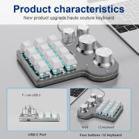 Teclado Mecánico RGB BT Con Macro Personalizable 12 Teclas 4 Engranajes Para Photoshop Y Gaming Romoral Macropad Hotswap - details 2