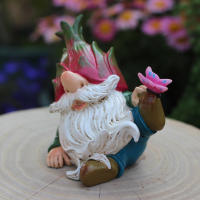 Estatua De Hadas De Resina Divertida Para Jardín 1pc Mini Figura De Elfos Decoración Para El Hogar Impermeable - details 5