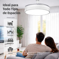 Ventilador de Techo Retráctil con Luz LED  72W CCT Regulable, Motor DC Silencioso de 6 Velocidades, Control Remoto, Ø1070mm – Ventilador de Techo Moderno para Salón, Dormitorio, Oficina ostark-LEDUNI - details 1