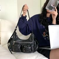 Bolso De Hombro Para Mujer Gran Capacidad Cuero Retro Multibolsillo Satchel Bolsa Transversal Versátil Para Comunicación Diaria - details 2