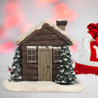 Adorno De Navidad Rústica Casa De Humo Con Conos De Incienso Burner De Resina Regalo De Fiestas Decoración De Navidad - details 5