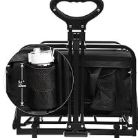 Carro de Mano Plegable con Ruedas | Carrito Multiusos Ideal Playa, Compra, Jardín o Camping | Carga hasta 60kg | Asa Ajustable | Auxiliar | Transporte Todoterreno de Herramientas o Juguetes - details 2