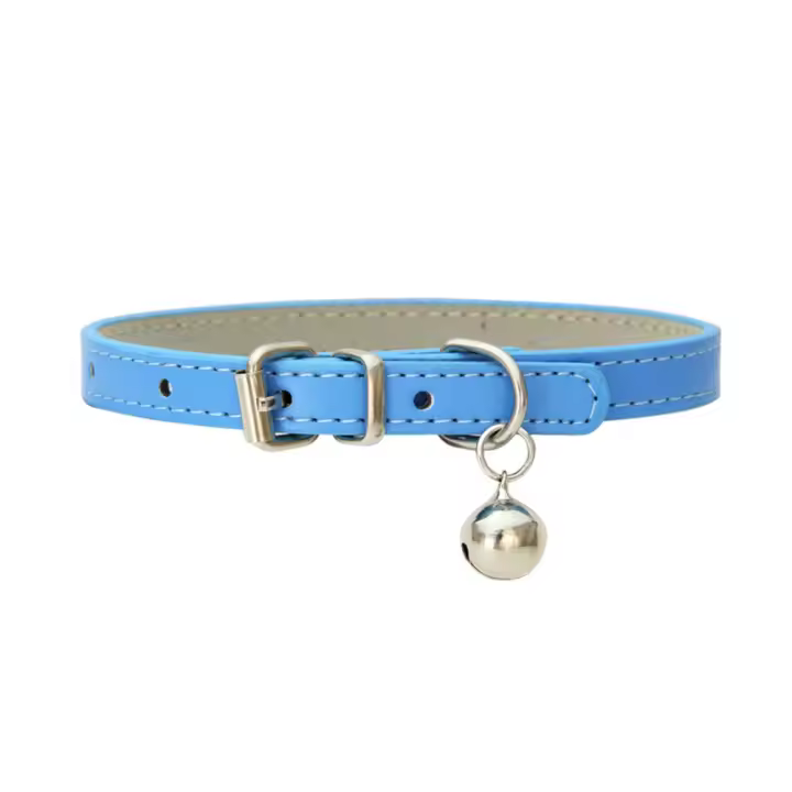 Collar De Cuero Ajustable Para Perros Y Gatos Pequeños Con Campana Seguridad Almohadilla Para Cuello De Pupilo Collares De Chihuahua Suministros Para Mascotas - 1