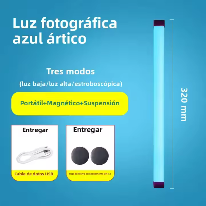 Lámpara De Noche LED Recargable Para Fotografía Y Vlog Lámpara De Colgante Mano Portátil Iluminación De Rellenar Para Transmisiones En Vivo Y Uso En Cama - 1