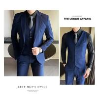 Traje De Novio Para Hombre S-9XL Moda Negocios Profesional Traje Formal Coreano Conjunto De Chaqueta Chaleco Y Pantalones Para Banquete - details 18