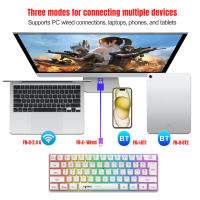 L500 Wired/Wireless Gaming Keyboard 61 Keys With Dynamic RGB Backlight For PC Laptop Gamer - details 6