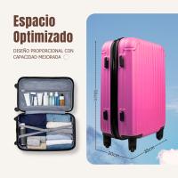 Maleta Avión Equipaje de Mano Viaje Cabina Trolley ABS Rígida 4 Ruedas Maleta de cabina rigida con asa telescopica 55x35x20CM - details 2