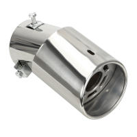 Pipe De Escape Para Coche Redondo Universal Muffler De Acero Inoxidable Accesorio De Coche 1PCS Posición De Montaje En La Parte Trasera - details 1