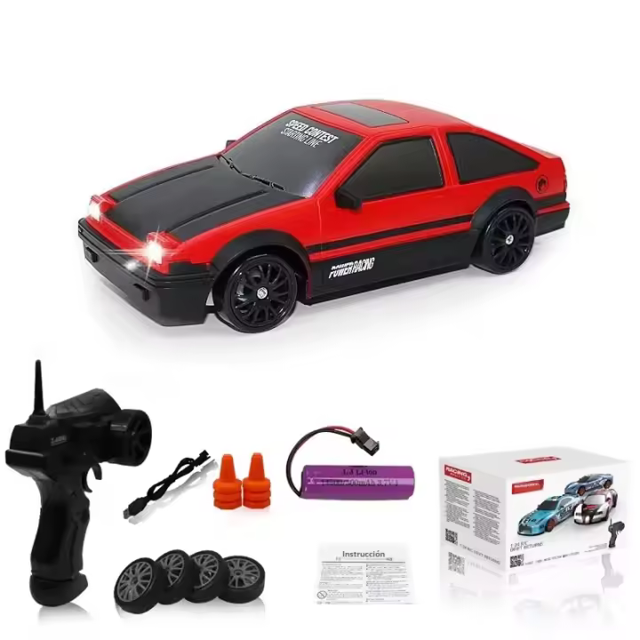 Coche De Control Remoto Profesional 2.4G AE86 Modelo De Carreras Electrónicas Regalo Navideño Para Niños Listo Para Correr Con Batería De Litio Duración De 20 Minutos Escala 1:24 - 1