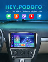 Podofo Radio de coche Android 2 Din para Volkswagen Skoda Octavia 20072008 2009 2010 2011 2012 2013 Carplay 8+128GB AI Voice WIFI+4G DSP GPS Navegación Multimedia Reproductor de Video - details 0