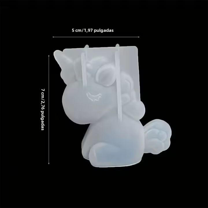Molde De Silicona Transparente De Unicornio Para Velas Epoxy Resina Animal Herramienta De Decoración Para Artesanía Y Aromaterapia Tamaño 6x6cm - 1