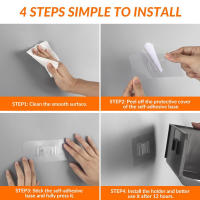 Soporte De Secador De Pelo Para Pared Organizador De Cepillos Estante De Almacenamiento De Baño Material ABS Montado En La Pared - details 6