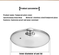 Tapa De Vidrio Templado Redonda Con Borde De Acero Inoxidable Chef Cubierta De Olla Versátil Para Fritura En Casa Resistente a Ralladuras Y Roturas - details 8
