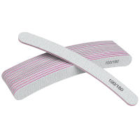 10pcs Archivo De Uñas Curvadas Para Manicura Grey Sandpaper 100/180 Polímero Bloque De Pulido Lavable Herramienta De Cuidado De Uñas - details 0